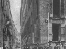 Via Blasia vista da via Taglio. Nel palazzo a destra era la sede della Camera del lavoro