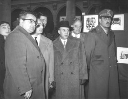Bruno Messerotti nel 1955, primo a sinistra nella foto